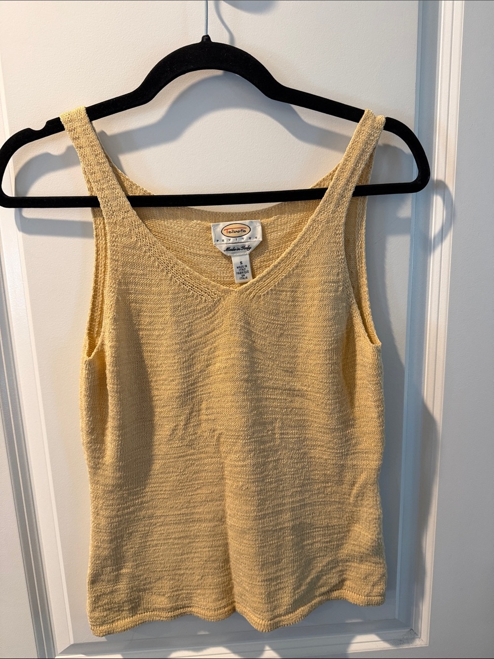 Talbots Soft Yellow V-Neck Knit Tank